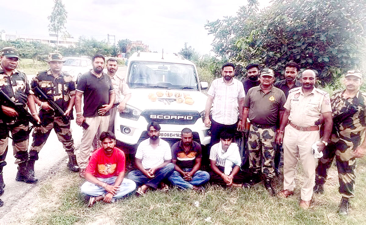 BSF arrests five smugglers; recovers pistol, heroin and drone.